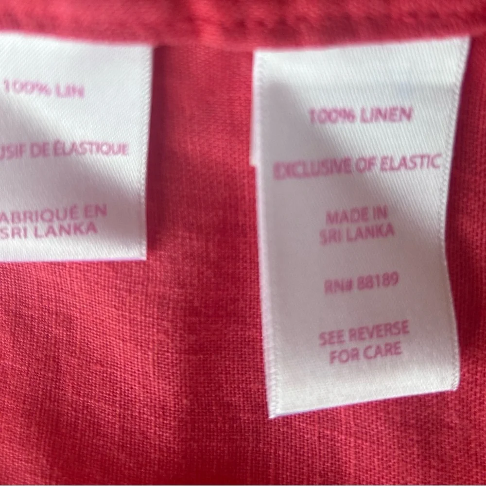 Lilly Pulitzer Coral Pink V-Neck Linen Blouse
